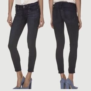 PAIGE Jeans Verdugo Crop Skinny Jeans Dark Blue Wash Denim Stretch Size 27